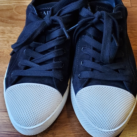 Prada Black Velvet Low-top Sneaker - Picture 2 of 10